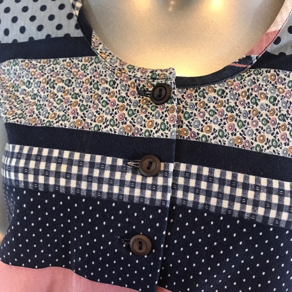 Vintage Xtrovert Cropped Top Women’s Floral Striped Shirt Adjustable Waist Xs-S. - Picture 3 of 14